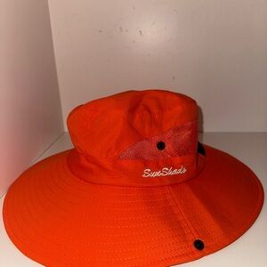 Orange Wide Brim Bucket Hat